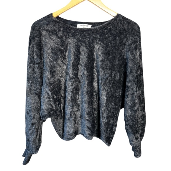 DOUBLE ZERO black dolman sleeve sweater LARGE - Picture 1 of 5